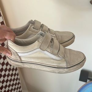 Womens Velcro Cream Vans